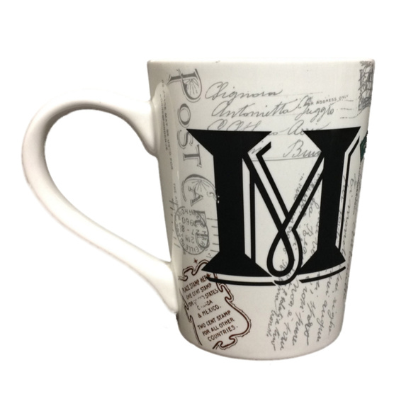 Par Avion Post Card Postage M Script Coffee Cup - Picture 3 of 6